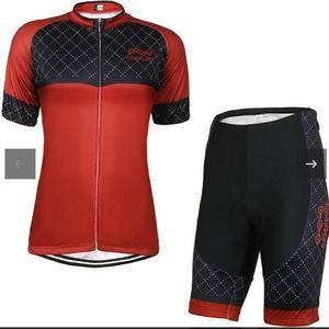 Kemaloce Cycling Jersey Set shirt & 3D Cushion Shorts XL see measurements in pic